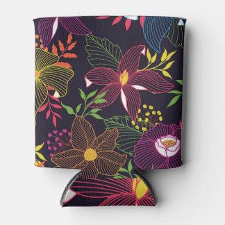 Porta-lata Padrão floral elegante, design artístico.