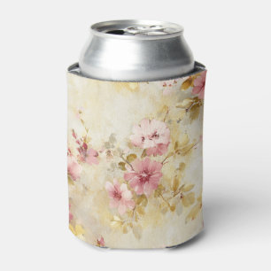 Porta-lata Padrão Floral em Aquarela Vintage