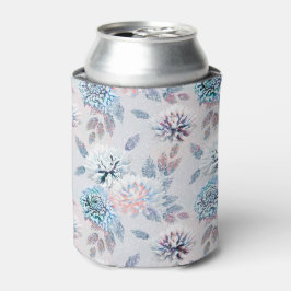 Porta-lata Padrão floral retrô elegante. 
