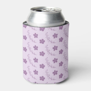 Porta-lata Padrão Floral Roxo Simples Boho Festa Vintage