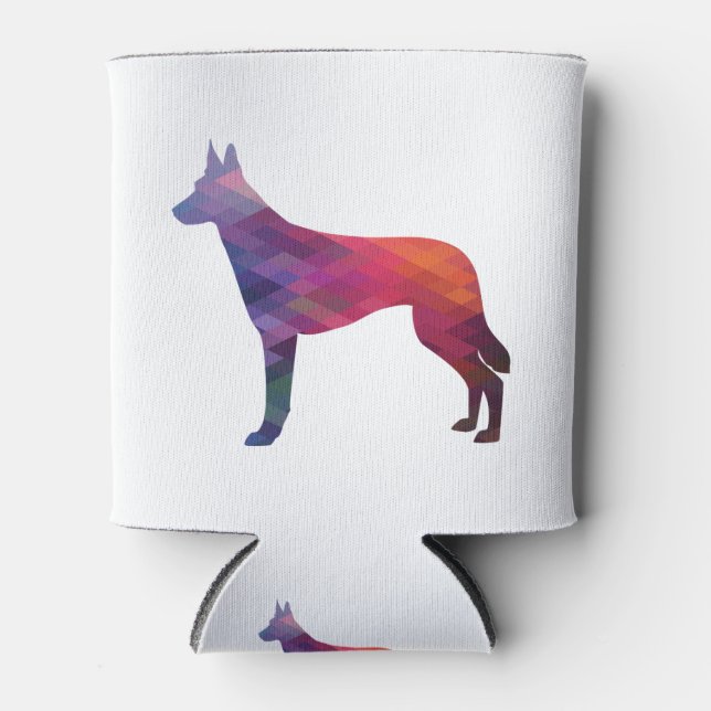 Porta-lata Padrão Geométrico Belga Malinois Silhouette Pur (Frente)