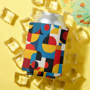 Porta-lata Padrão Geométrico Moderno no Estilo Bauhaus