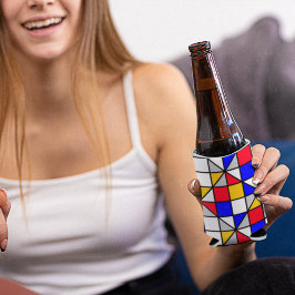 Porta-lata Padrão Geométrico Quadrados Multicolores