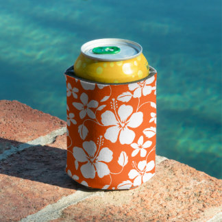 PORTA-LATA PADRÃO HAWAIIANO HULA (HIBÍSCUS) MUITO LARANJA