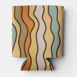 Porta-lata Padrão Hippie Trippy Groovy Vertical Stripe 70s