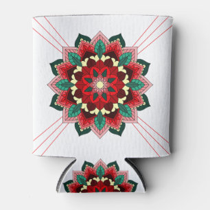 Porta-lata Padrão Mandala 02 em latas vermelhas