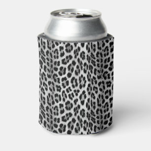 Porta-lata Padrão monocromático preto e branco, leopardo