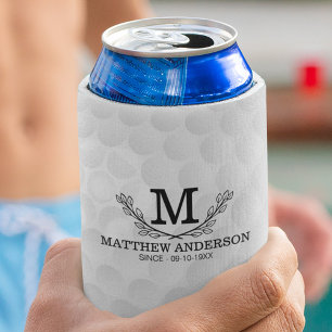Porta-lata Padrão Personalizado da Bola de Golfe Nome Monogr