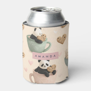 Porta-lata Padrão Personalizado de Panda e Urso Fofos