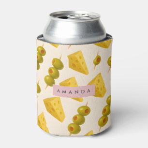 Porta-lata Padrão Personalizado de Pastel de Queijo e Azeiton