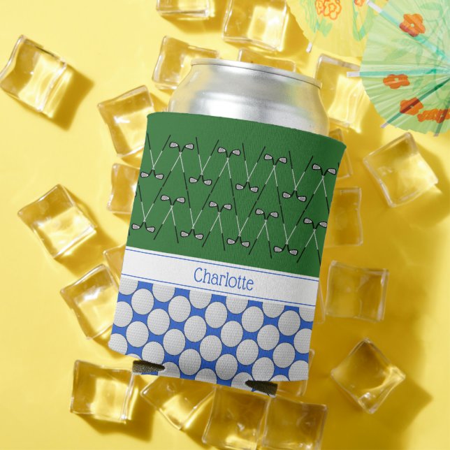 Porta-lata Padrão personalizado do tipo Golf, azul verde (Verão in situ)