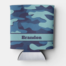 Porta-lata Padrão Personalizado Legal da Camuflagem Azul