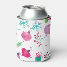 Padrão Pintado à Mão de Natal com Aquarela