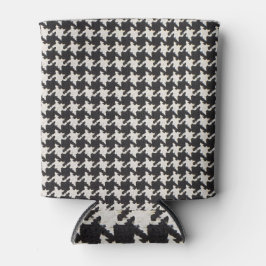 Porta-lata Padrão Preto Branco Xadrez Escocês