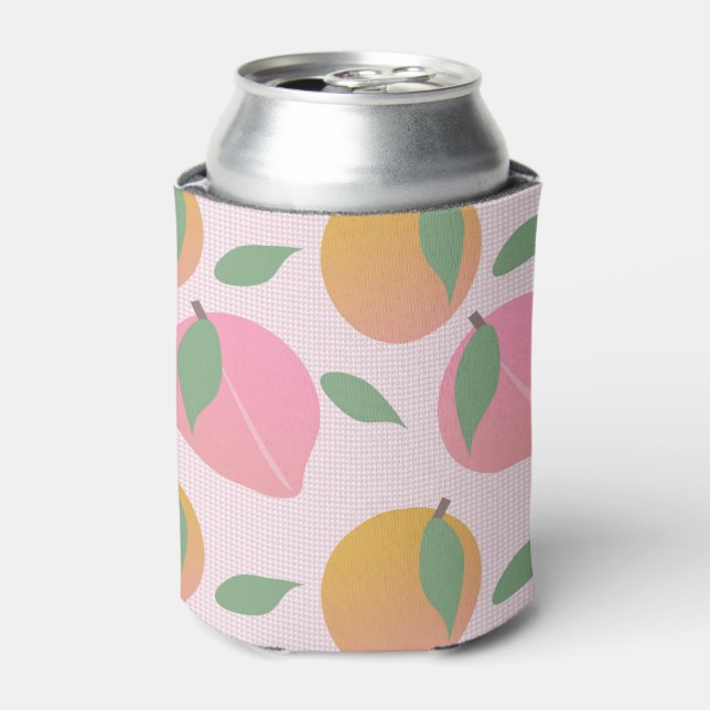 Porta-lata Padrão Retro de Fruta Laranja Rosa Pêssego (Can Front)