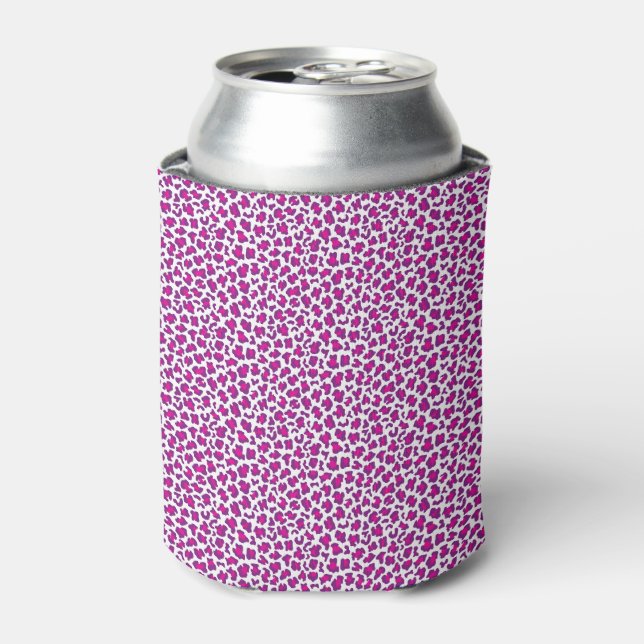 Porta-lata padrão rosa da pele do leopardo (Can Front)