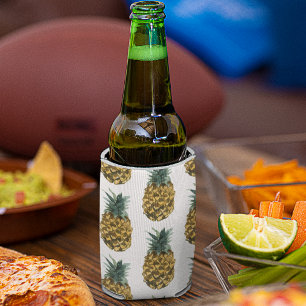 Porta-lata Padrão Sem Costura De Abacaxi De Aquarelas Tropic