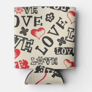 Porta-lata Padrão Temido de Amor Desenho Mão