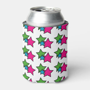 Porta-lata Padrão Trio de Estrela Neon Colorida