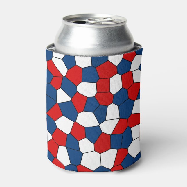 Porta-lata Padrão vermelho, branco e azul (Can Front)