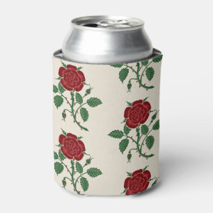Porta-lata Padrão Vintage Rosa Vermelha Saxônica de Walter Cr