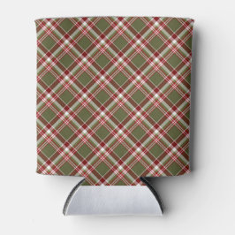 PORTA-LATA PADRÃO XADREZ NATAL VERDE VERMELHO BRANCO