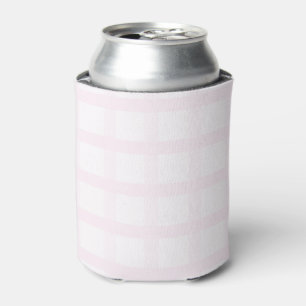Porta-lata Padrão Xadrez Rosa Pastel e Rosa Quartzo