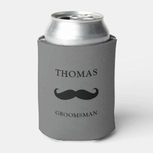 Porta-lata Padrinho de casamento personalizado de bigode de c