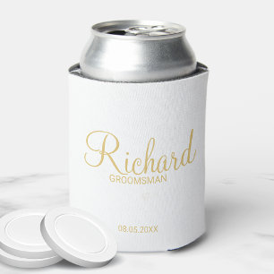 Porta-lata Padrinho de casamento Personalizado Dourado de Scr