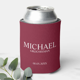 Porta-lata Padrinho de casamento Vermelho Personalizado Moder