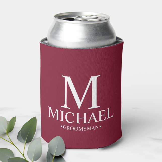 Porta-lata Padrinho de casamento Vermelho Personalizado Moder (Criador carregado)