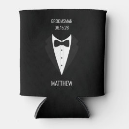 Porta-lata Padrinhos de casamento de smoking preto personaliz