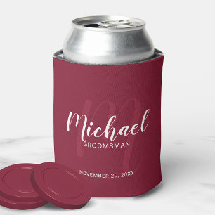 Porta-lata Padrinhos de casamento personalizados de Borgonha