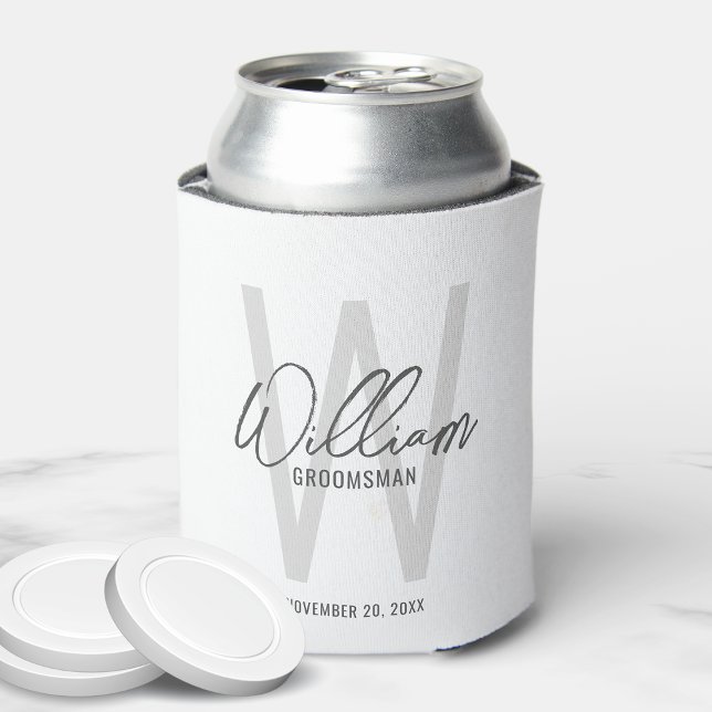 Porta-lata Padrinhos de casamento Personalizados de Script Mo (Criador carregado)