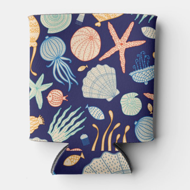 Porta-lata Padrões de Algas de Peixes-Jellyfish (Frente)