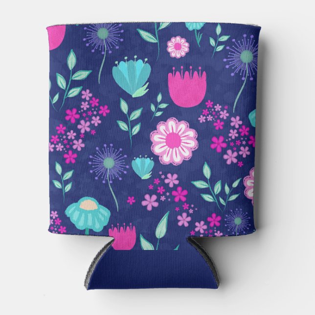 Porta-lata Padrões florais bonitos (Frente)