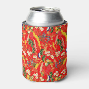 Porta-lata Padrões florais japoneses coloridos bonitos