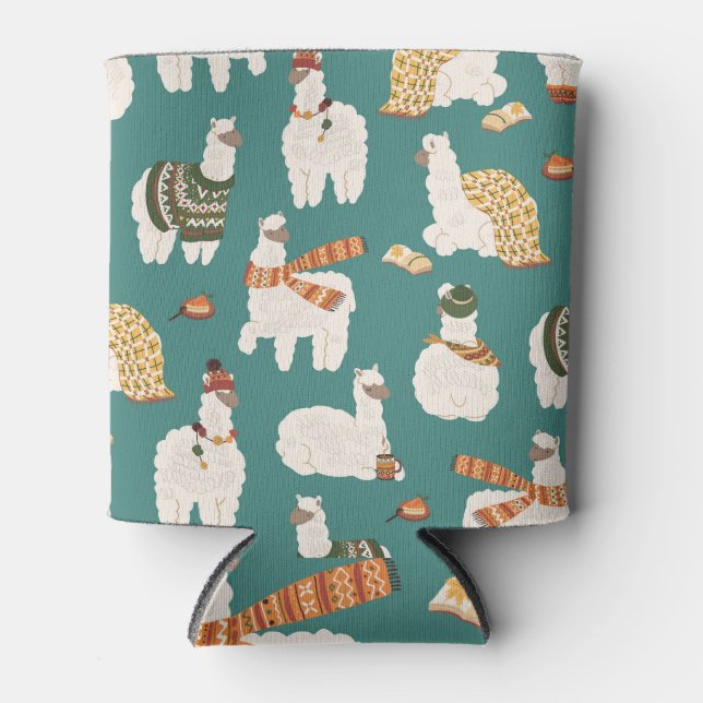 Porta-lata Padrões Sem Olho De Llama Alpaca Sweater. (Frente)