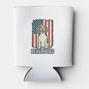 Porta-lata Pai Beagle Patriótico Design de Cachorro de Gravur