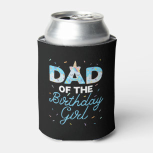 Porta-lata Pai da Menina de Aniversário - Donut de Unicórnio