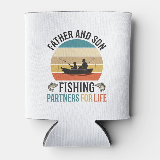 Porta-lata Pai e Filho Parceiros de Pesca para a Vida Design_ (Frente)
