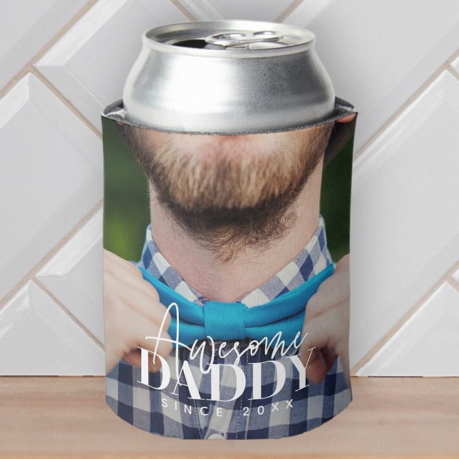 Porta-lata Pai Incrível Desde 20XX Foto Elegante Simples (Criador carregado)