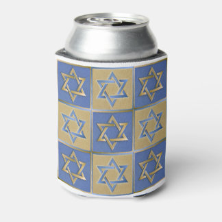 Porta-lata Painéis de Arte Estrela de Davi Azul Dourado
