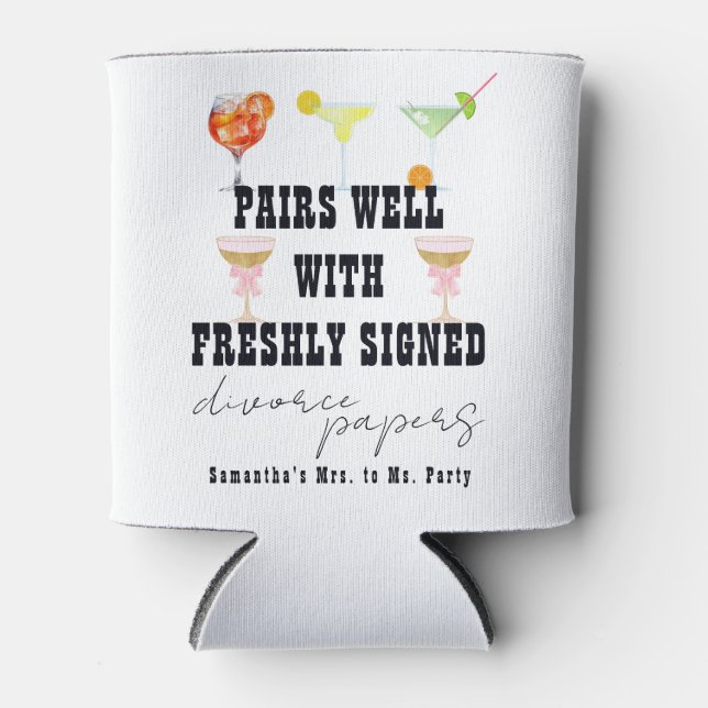 Porta-lata Pairs Bem Divorciar Papers Cocktail Partido Brunch (Frente)