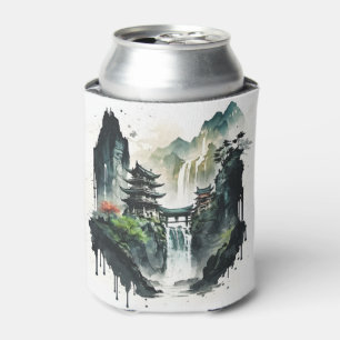 Porta-lata Paisagem Chinesa Antiga com Cascata