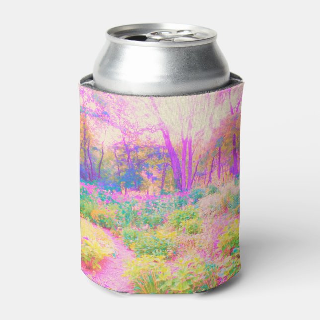 Porta-lata Paisagem iluminada de jardim rosa e coral (Can Front)