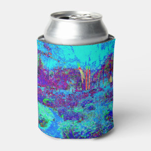 Porta-lata Paisagem Psicodélica Impressionista de Jardim Azul