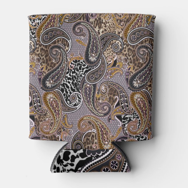 Porta-lata Paisley Animal Skin Fashion Impressão (Frente)