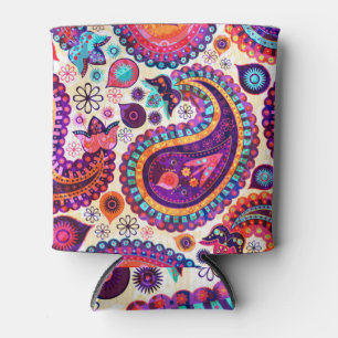 Porta-lata Paisley Floral Indian Seamless Ornament