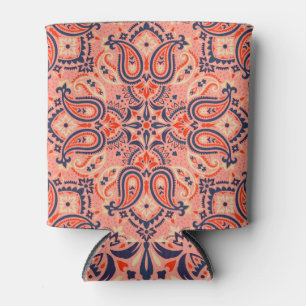 Porta-lata Paisley sem costura: design de padrão de colheita.